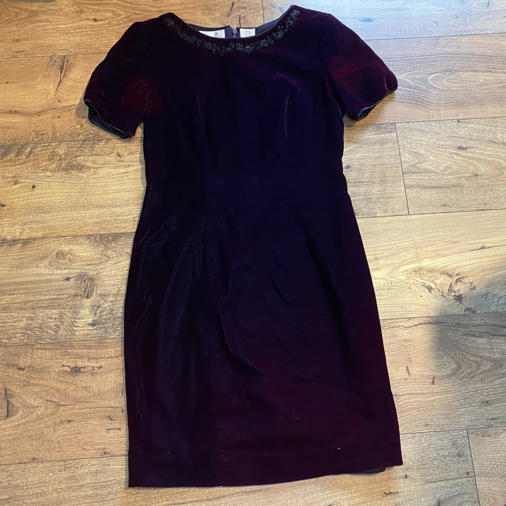 Vintage Liz Claiborne Purple Velvet Dress 90's Style Size 8